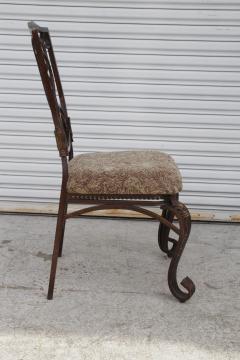 A Pair of Cafe Side Accent Wrought Iron Chairs - 4157884