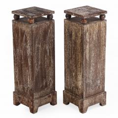 A Pair of Cerused Oak Pedestals Contemporary  - 4580731