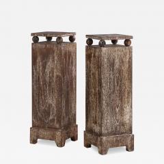 A Pair of Cerused Oak Pedestals Contemporary  - 4583104
