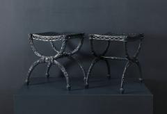 A Pair of Charles X Cast Iron Curule Form Stools - 269594