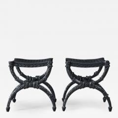 A Pair of Charles X Cast Iron Curule Form Stools - 269964