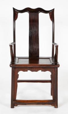 A Pair of Chinese Hat Arm Hardwood Chairs - 3275259