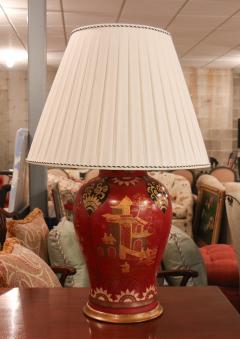 A Pair of Chinoiserie Painted Bisque Table Lamps circa 1900 - 4808651