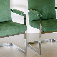 A Pair of Chromium Steel Cantilevered Armchairs 1970s - 3112965