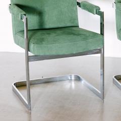 A Pair of Chromium Steel Cantilevered Armchairs 1970s - 3112967