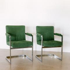 A Pair of Chromium Steel Cantilevered Armchairs 1970s - 3112968