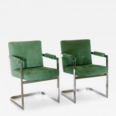 A Pair of Chromium Steel Cantilevered Armchairs 1970s - 3115597