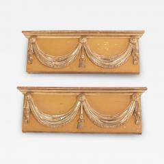 A Pair of Classical Italian Giltwood Decorated Overdoor Panels C 1890  - 3922672