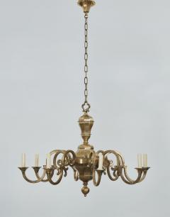 A Pair of Country House Brass Faceted Chandeliers - 3274489