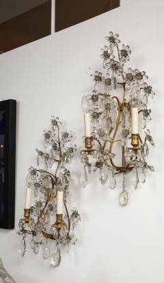 A Pair of Crystal and Gilt Bronze Sconces - 3755164