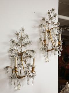 A Pair of Crystal and Gilt Bronze Sconces - 3755165