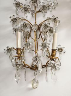 A Pair of Crystal and Gilt Bronze Sconces - 3755167