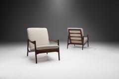 A Pair of Danish Ribbed Back Lounge Chairs Denmark 1960s - 1778558