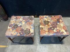 A Pair of Dunbar Thebes Stools In Jack Lenor Larsen Samarkand Velvet - 4453840