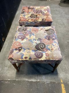 A Pair of Dunbar Thebes Stools In Jack Lenor Larsen Samarkand Velvet - 4453841