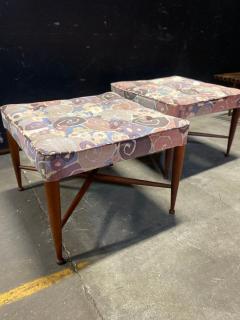 A Pair of Dunbar Thebes Stools In Jack Lenor Larsen Samarkand Velvet - 4453849