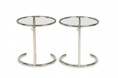 A Pair of Eileen Gray Polished Chrome and Glass Tables - 4171456