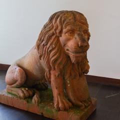A Pair of English 19th Century Terracotta Lions - 3092870