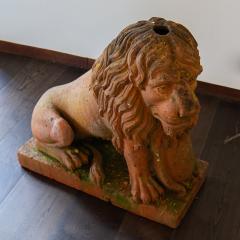 A Pair of English 19th Century Terracotta Lions - 3092873