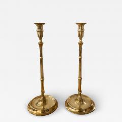 A Pair of English Brass Candle Sticks circa 1870 - 4427008