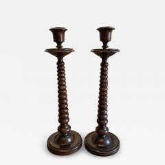 A Pair of English Mahogany Candlesticks circa 1840 - 4426412