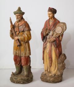 A Pair of English Regency Revival Polychrome Chinese Musicians - 2114742