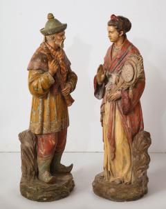 A Pair of English Regency Revival Polychrome Chinese Musicians - 2114746