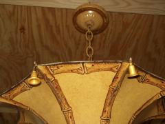 A Pair of Faux Bamboo Painted Tole Fixtures - 344220