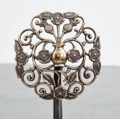 A Pair of Filigree Brass Rosette Andirons - 3919541
