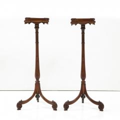 A Pair of Finely Carved Georgian Quatrefoil Mahogany Stands - 3274537