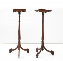 A Pair of Finely Carved Georgian Quatrefoil Mahogany Stands - 3274538