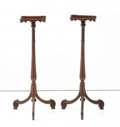 A Pair of Finely Carved Georgian Quatrefoil Mahogany Stands - 3274539