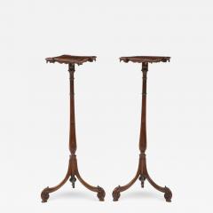 A Pair of Finely Carved Georgian Quatrefoil Mahogany Stands - 3281804