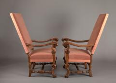 A Pair of Franco Flemish 17th Century High Back Armchairs - 3718397