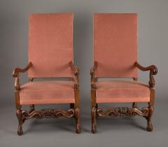 A Pair of Franco Flemish 17th Century High Back Armchairs - 3718414