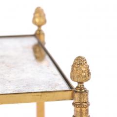 A Pair of French Brass Directoire Style Mottled Mirror Tables C 1950  - 4324415