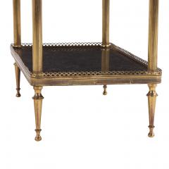 A Pair of French Brass and Marble Two Tier Tables C 1945  - 4428533