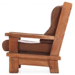 A Pair of French Brutalist style Oak Armchairs C 1960  - 4730414