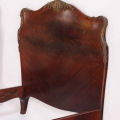 A Pair of French Burl Walnut Bomb Form Twin Beds C 1930  - 4338200