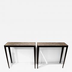 A Pair of French Consoles with Sting Ray Skin Tops circa 1990 - 4484834