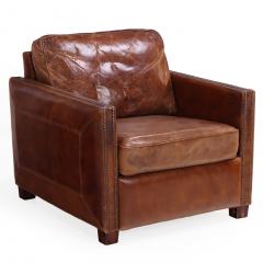 A Pair of French Leather Club Chairs C 1980  - 4456389
