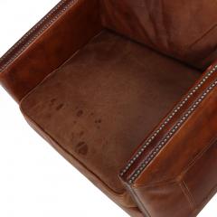 A Pair of French Leather Club Chairs C 1980  - 4456391