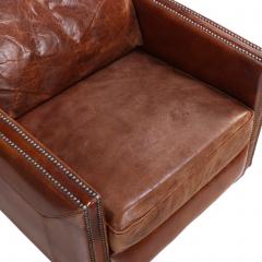 A Pair of French Leather Club Chairs C 1980  - 4456392