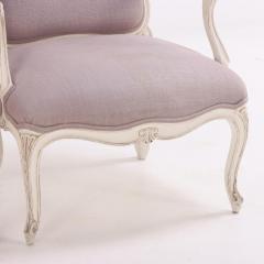 A Pair of French Louis XV Style Painted Open Armchairs C 1960  - 4280527