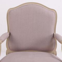 A Pair of French Louis XV Style Painted Open Armchairs C 1960  - 4280528