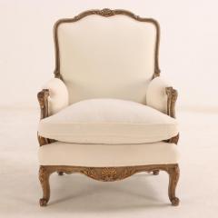 A Pair of French Louis XV style painted and giltwood bergere chairs C 1940  - 3945270