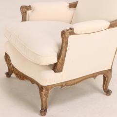 A Pair of French Louis XV style painted and giltwood bergere chairs C 1940  - 3945271