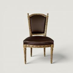 A Pair of French Louis XVI Giltwood Side Chairs circa 1780 - 4561729