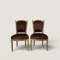 A Pair of French Louis XVI Giltwood Side Chairs circa 1780 - 4561813