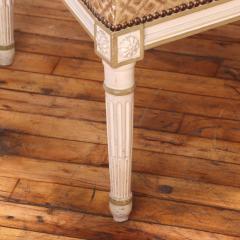 A Pair of French Louis XVI Style Painted Open Arm Chairs C 1940  - 4280438